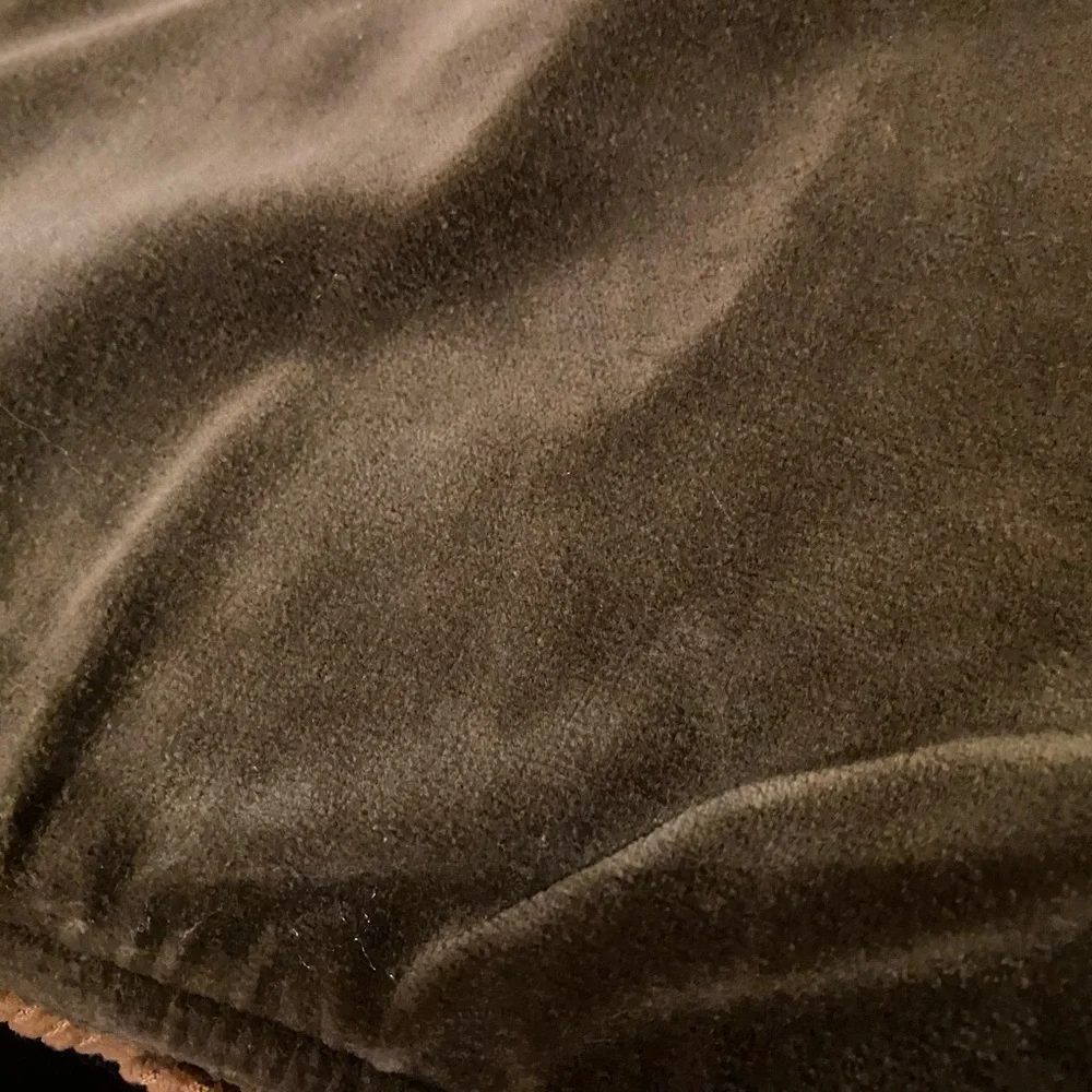 6 Crate & Barrel vintage tweed / velvet green placemats